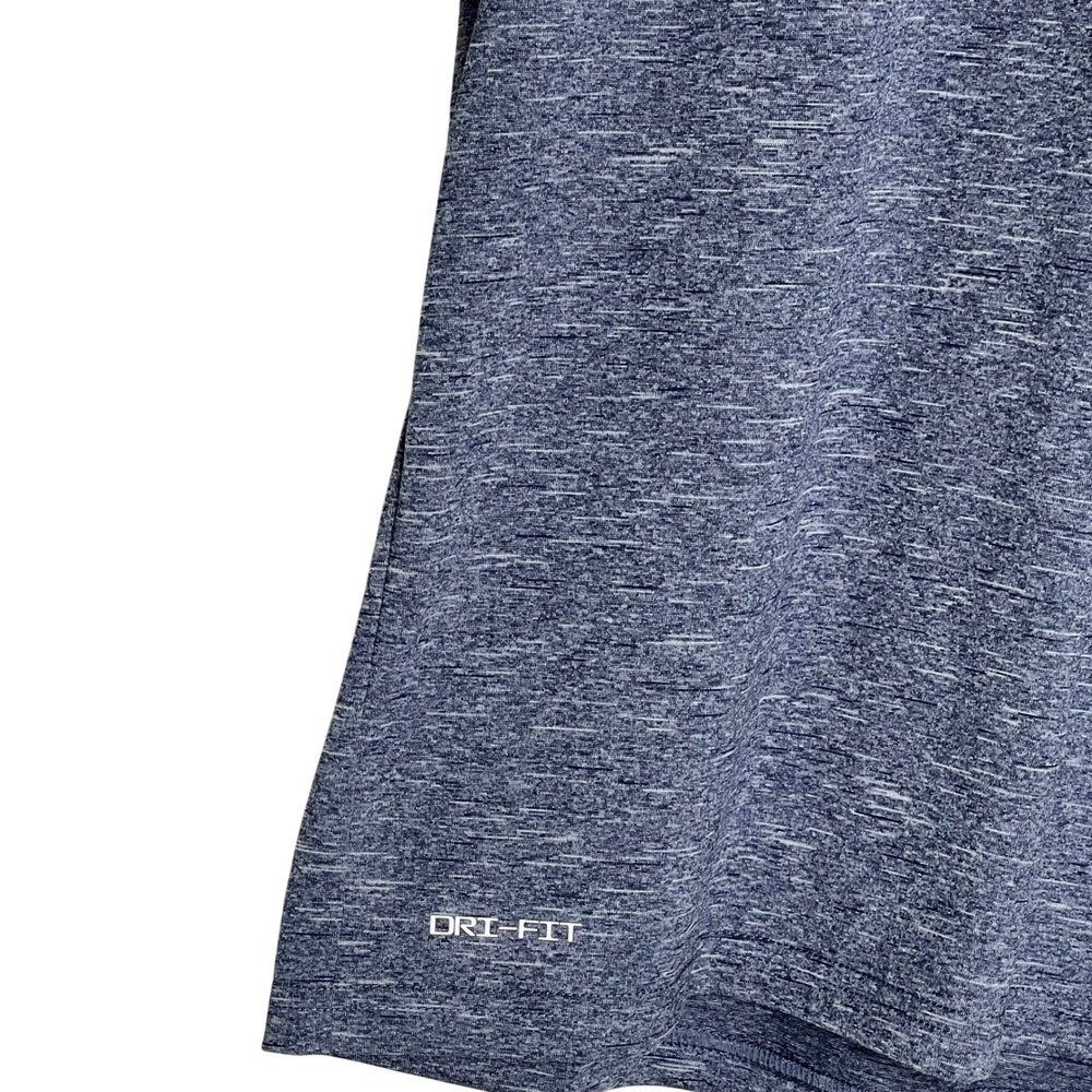 Nike Swim Mens Dri-FIT UPF 40+ Heathered Blue Rash Guard Shirt NESSA589 Size M - Picture 2 of 8